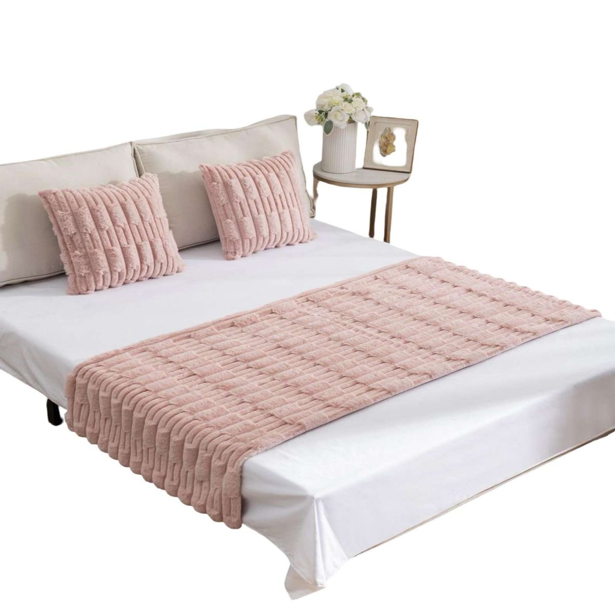 GENERICO - PIECERA SIN FUNDAS DISEÑO BAMBU ROSA