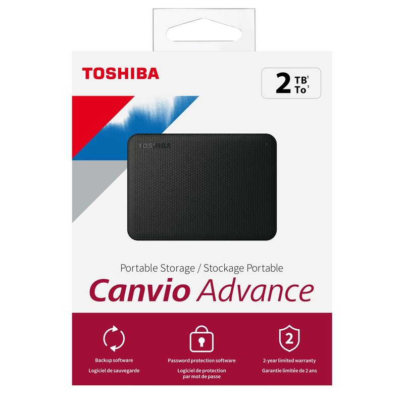 TOSHIBA - Disco Duro Externo Toshiba Canvio Advance 2TB Negro HDTCA20XK3AA