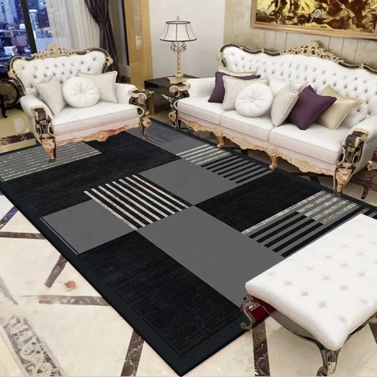 GENERICO - ALFOMBRA PARA LIVING ANTIDESLIZANTE CON DISEÑOS 3D ESPECTACULARES