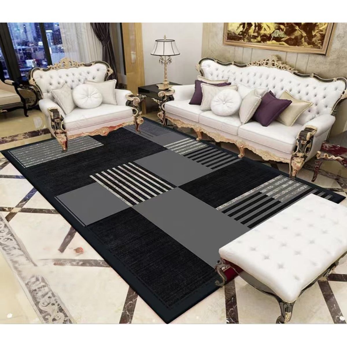 GENERICO - ALFOMBRA PARA LIVING ANTIDESLIZANTE CON DISEÑOS 3D ESPECTACULARES