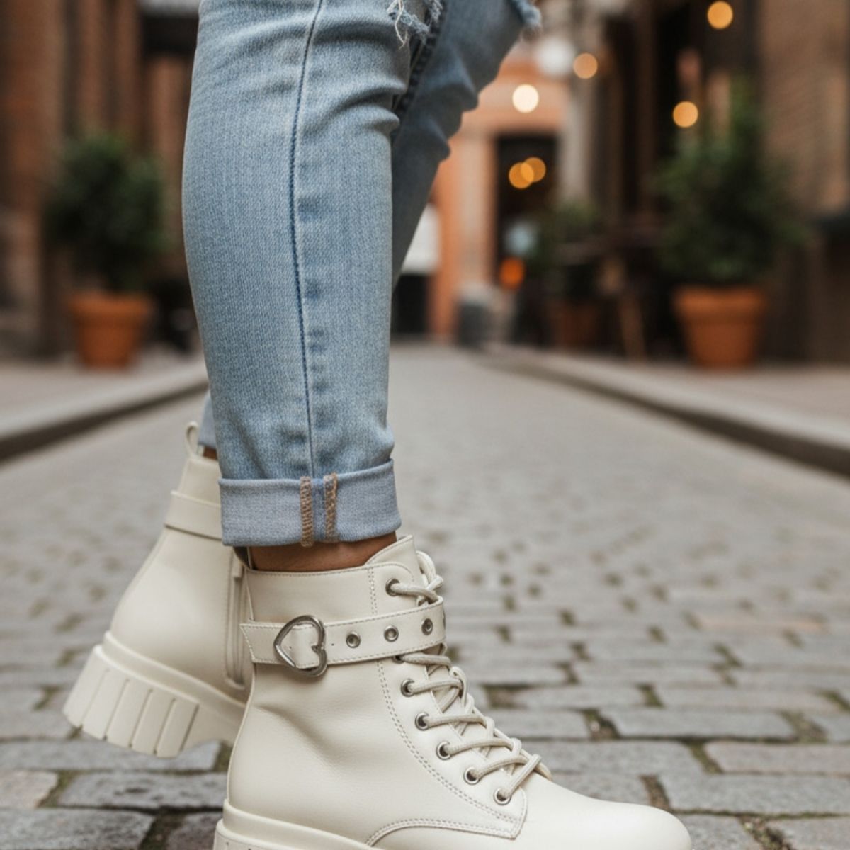 SNOOPY - Botines  Mujer  color Beige  con Plataforma M510