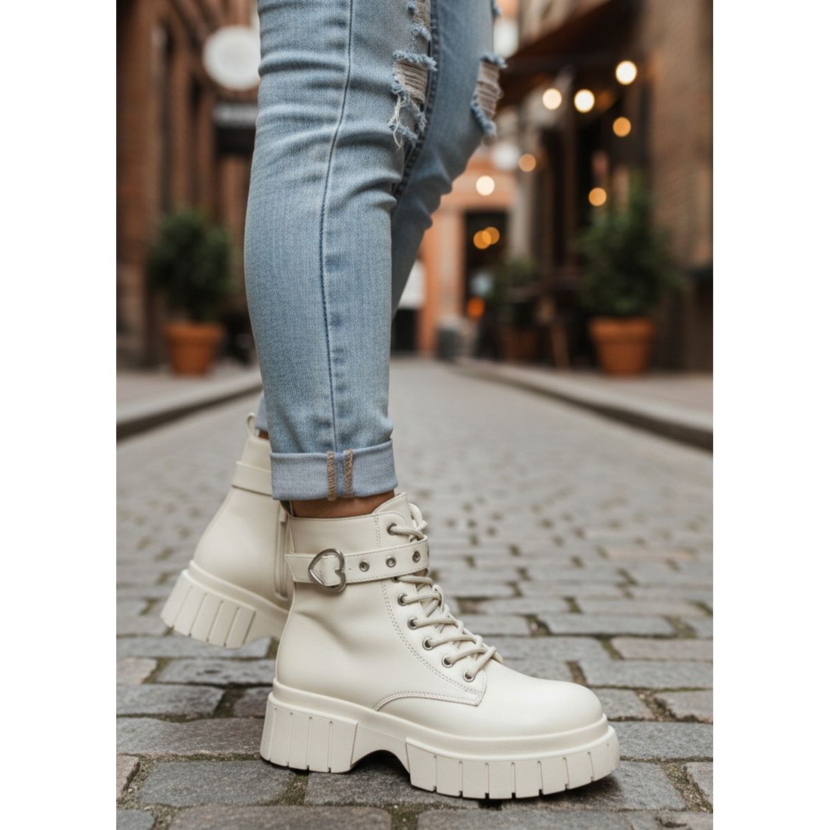 SNOOPY - Botines  Mujer  color Beige  con Plataforma M510