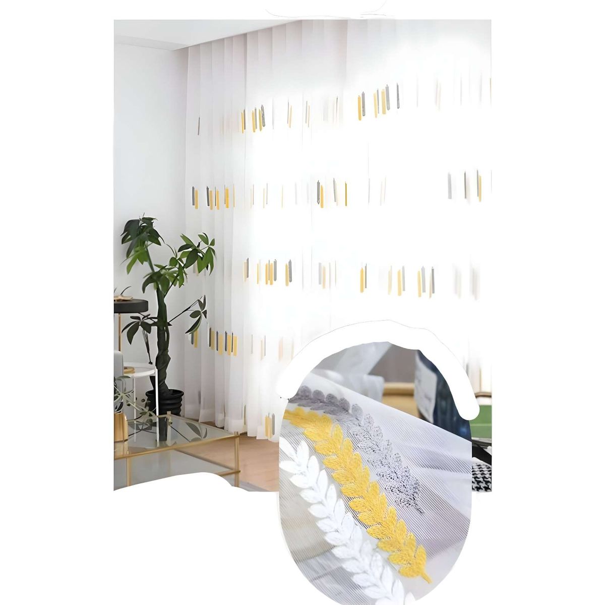 GENERICO - VISILLO CORTINA ESPIGAS  140x230 Cm 2 PAÑOS