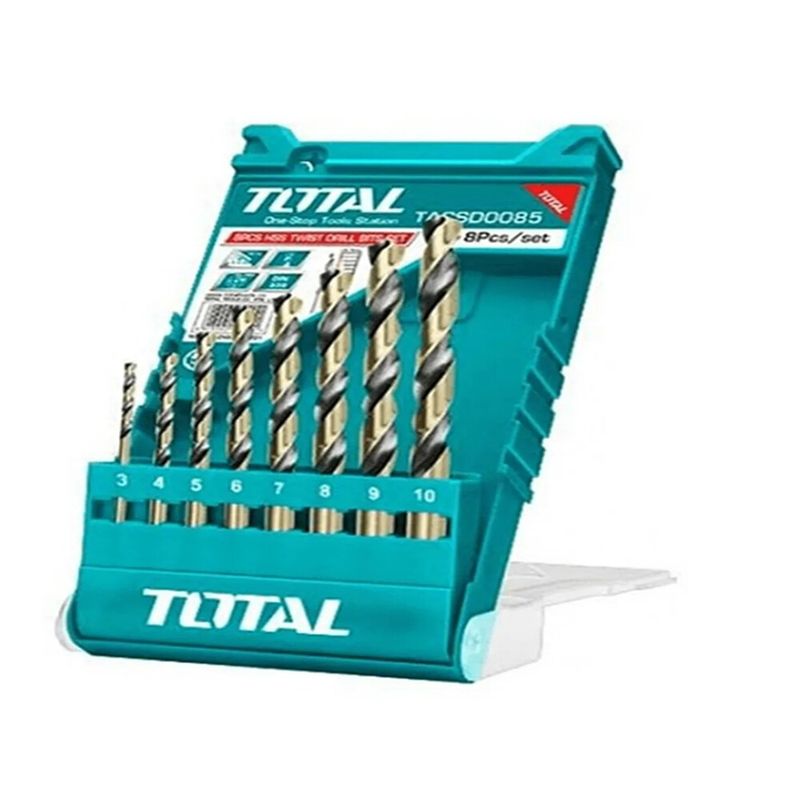 TOTAL TOOLS - Set Juego Brocas Para Metal 8 Piezas