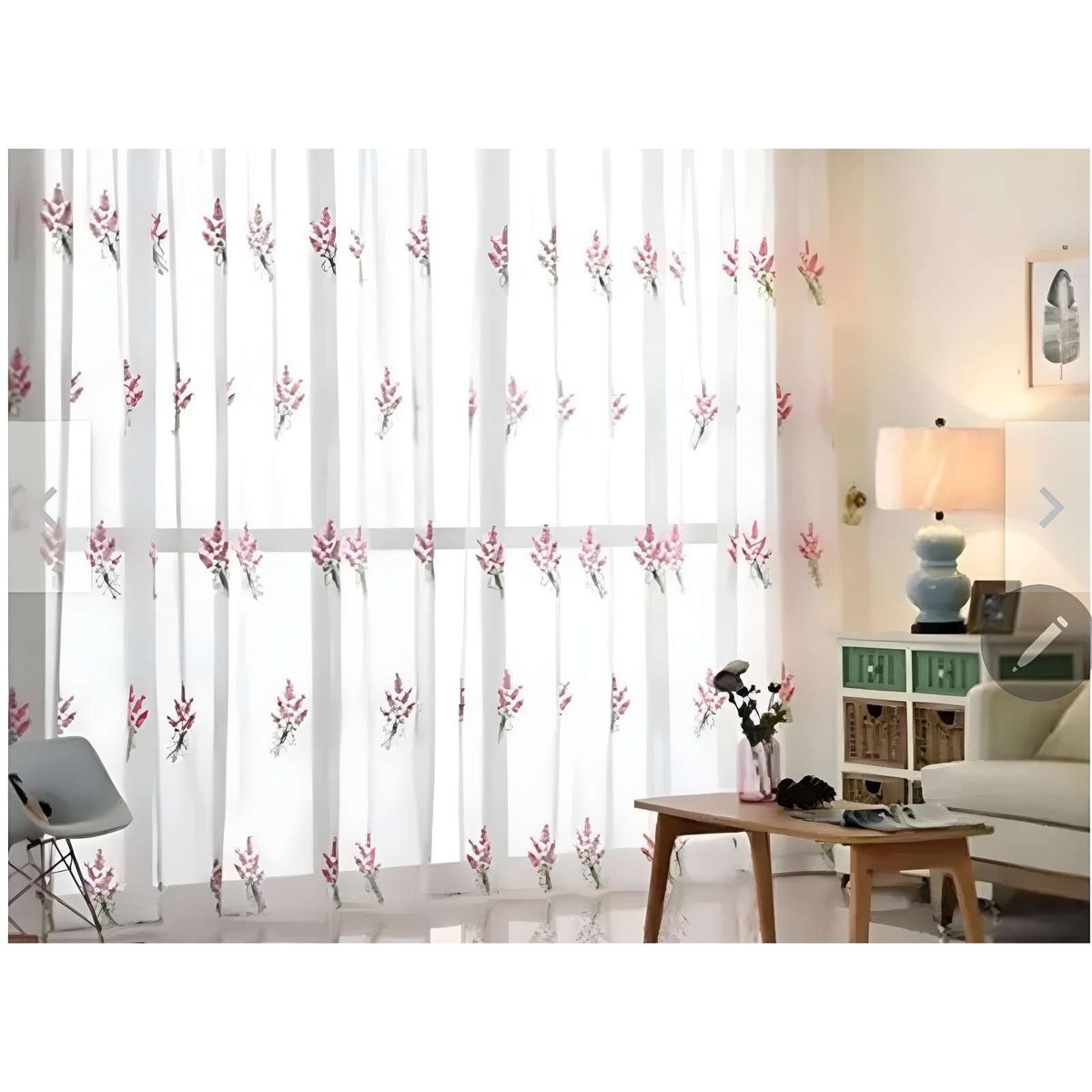 GENERICO - VISILLO CORTINA LAVANDAS 140x230 Cm 2 PAÑOS