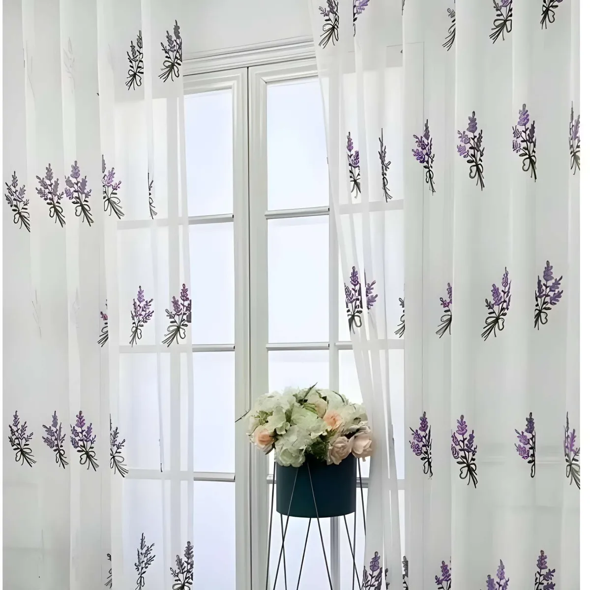 GENERICO - VISILLO CORTINA LAVANDA 140x230 Cm 2 PAÑOS