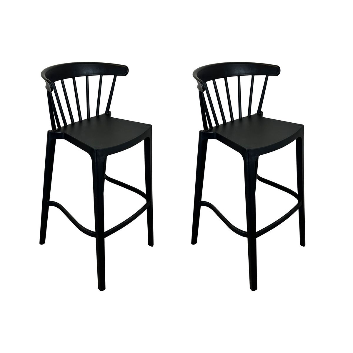 ALAIA HOME - Pack 2 Taburetes Bar Windsor Negra