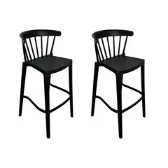 ALAIA HOME - Pack 2 Taburetes Bar Windsor Negra