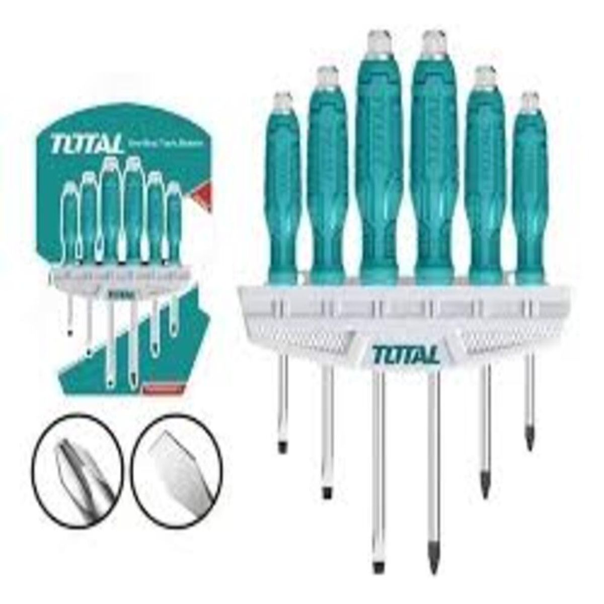 TOTAL TOOLS - Set De Destornilladores De Golpe 6 Piezas