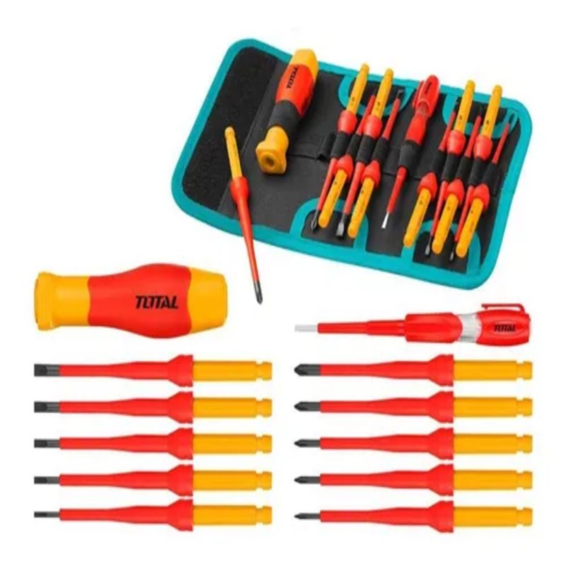 TOTAL TOOLS - Kit Juego Destornilladores Precision Aislados