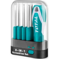 TOTAL TOOLS - Set Juego Destornilladores Punta Intercambiable 9 Pcs