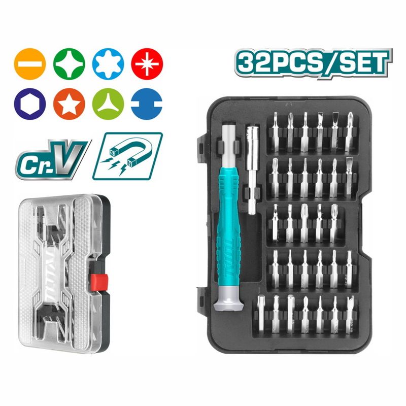 TOTAL TOOLS - Set De Destornilladores De Precision 32 Piezas Total