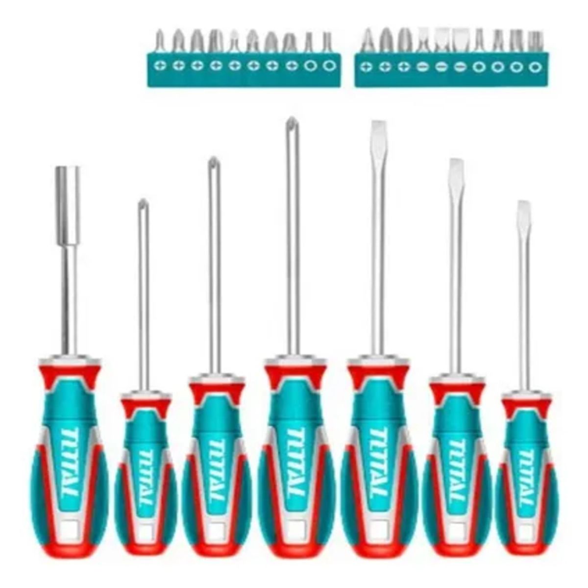 TOTAL TOOLS - Kit Set Juego Desatornilladores 27 Piezas Total Tksds2726
