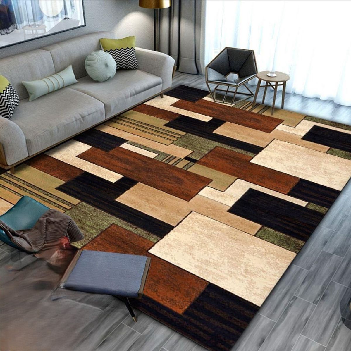 GENERICO - ALFOMBRA PARA LIVING ANTIDESLIZANTE CON DISEÑOS 3D ESPECTACULARES