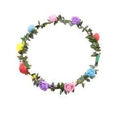 GENERICO - Corona De Flores Con Luces LED Multicolor