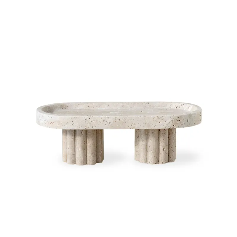 SANTU HOME & DECO - Bandeja Decorativa Estilo Marmol Travertino Greco