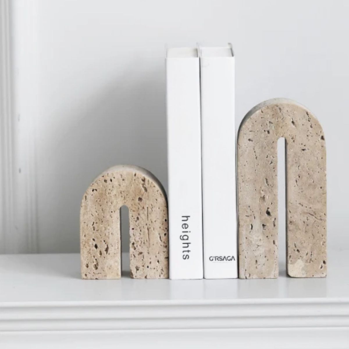 SANTU HOME & DECO - Arco Escultural Piedra Mármol Travertino Decorativo Grande