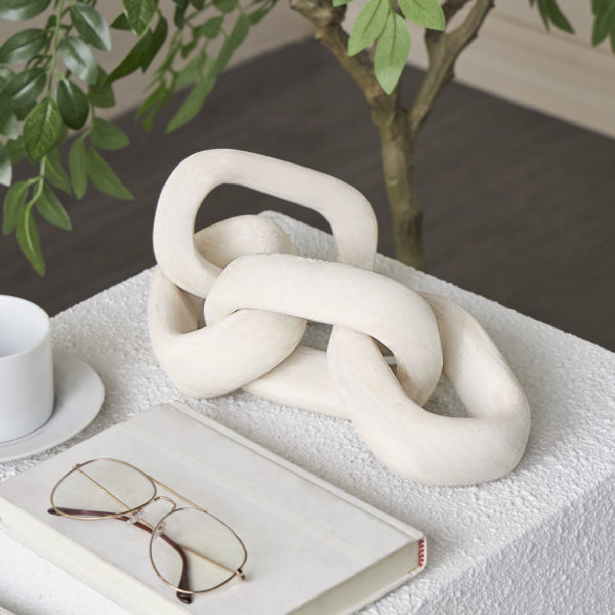 SANTU HOME & DECO - Eslabones Decorativos Adorno Cadena Beige