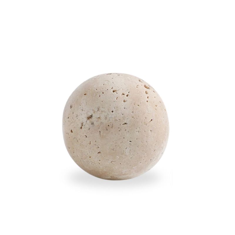 SANTU HOME & DECO - Esfera Orbis Piedra Travertino Figura Decorativa