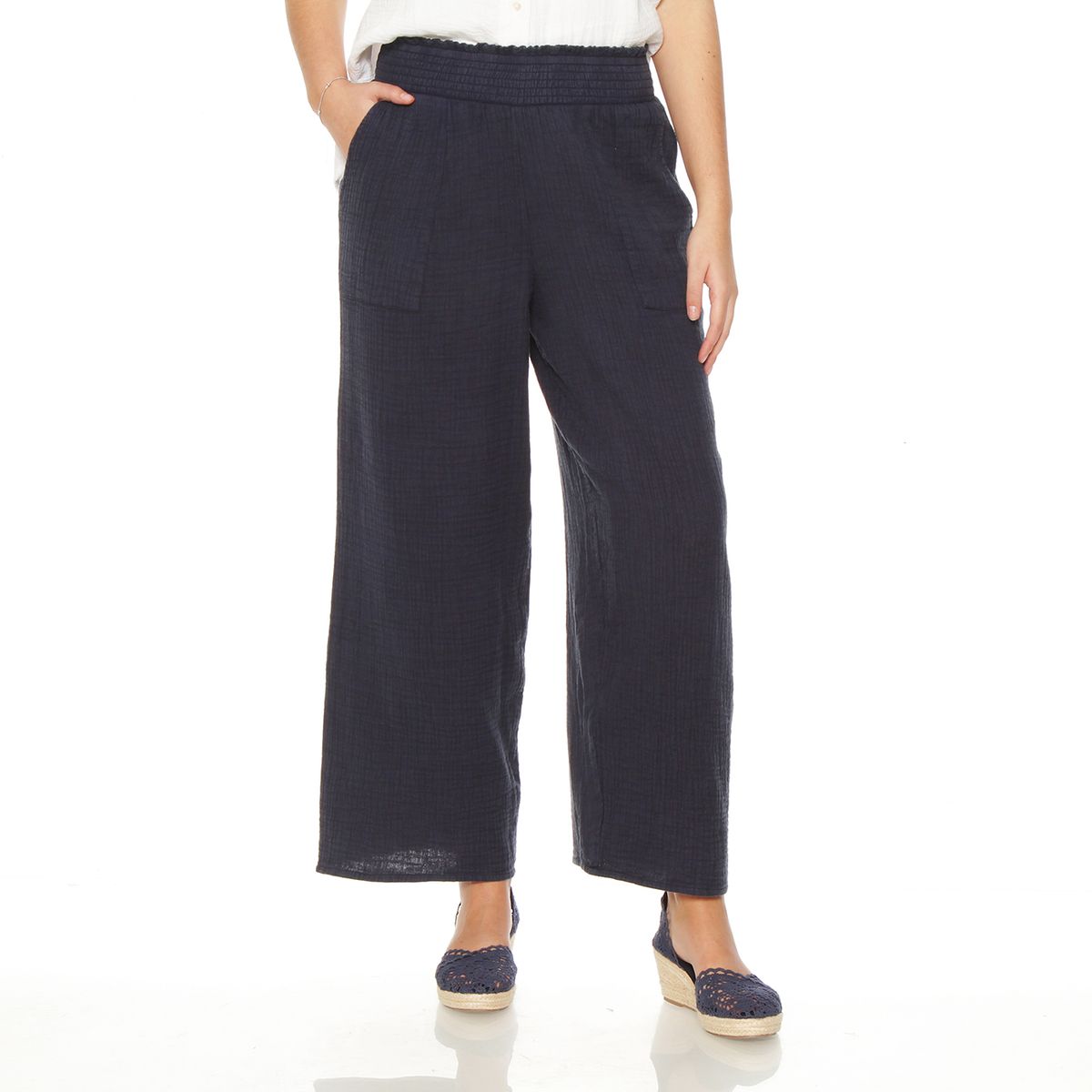 WADOS - PANTALON CARGO WIDE LEG SOLIDO TIRO ALTOPRETINA MEDIA ELASTICADA