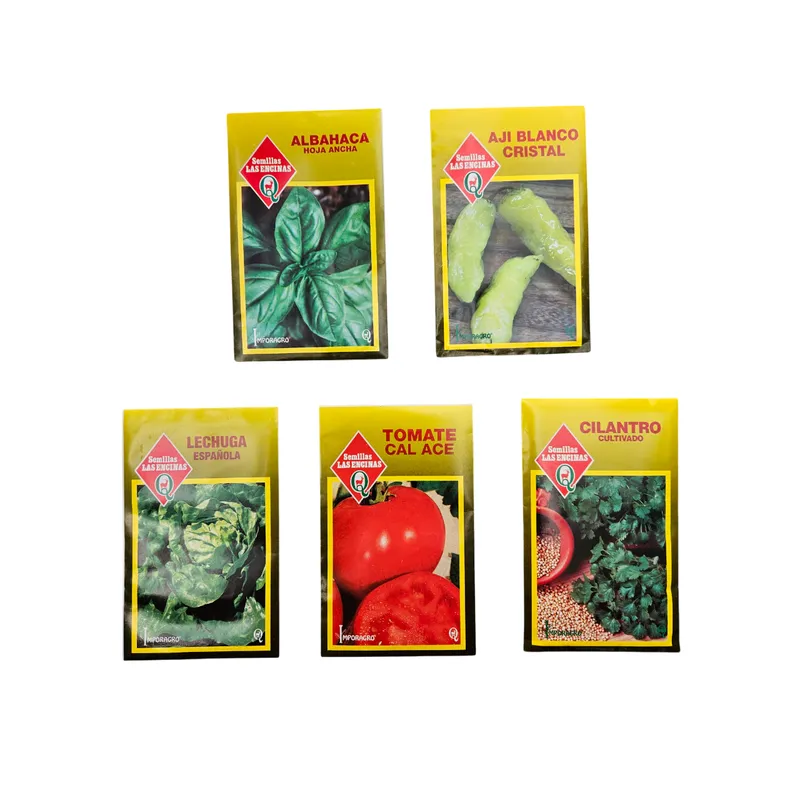 GENERICO - Pack 5 sobres Semillas para Huerto Urbano