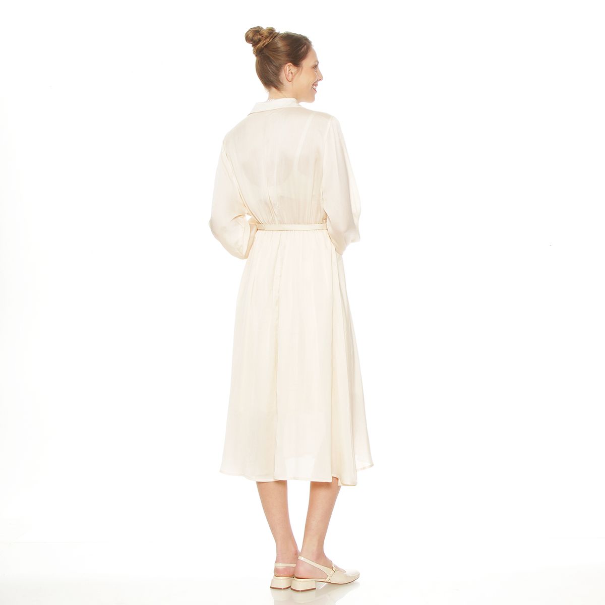 WADOS - VESTIDO MANGA LARGA ABOTONADO CON CINTURON