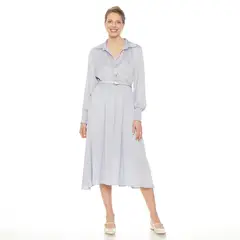 WADOS - VESTIDO MANGA LARGA ABOTONADO CON CINTURON