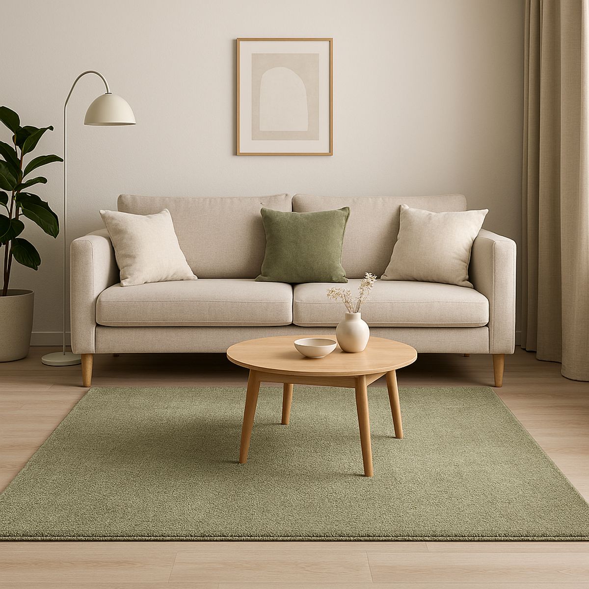 ELEMENTS & CO - Alfombra Plain Verde 200x285 cm