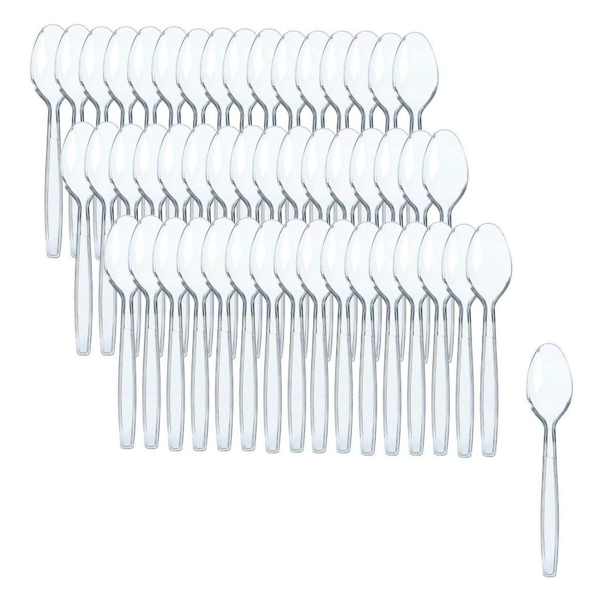 PASTELERIUSCL - 50 Cucharas Helado Cucharas Postres Cucharas Desechables Transparente Cuchara Desechable Cucharas
