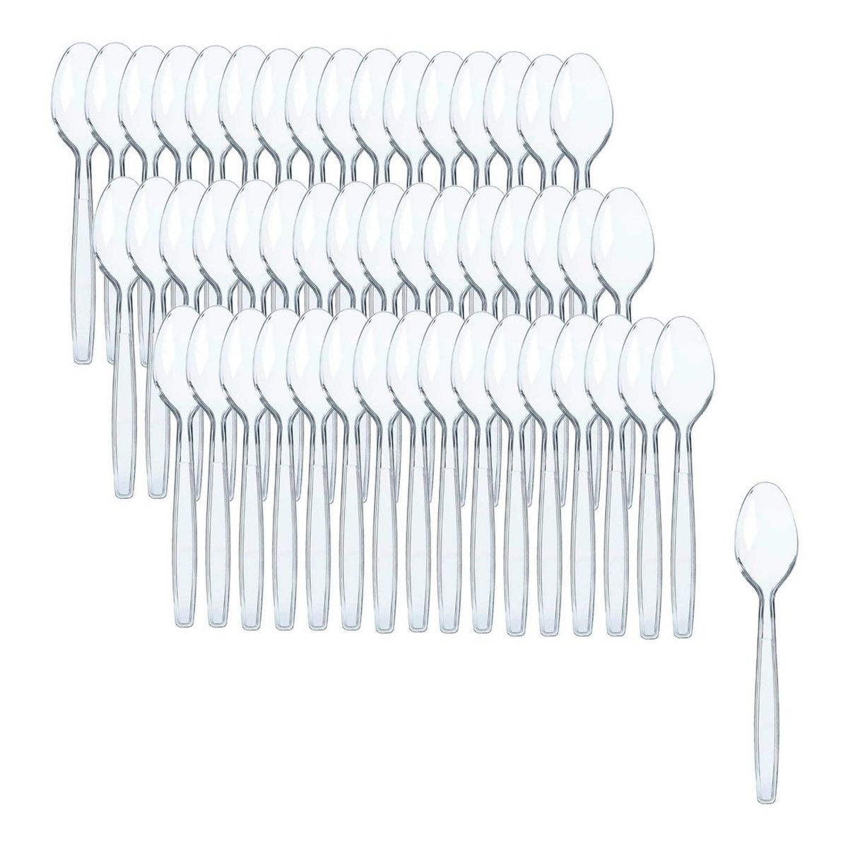 PASTELERIUSCL - 50 Cucharas Helado Cucharas Postres Cucharas Desechables Transparente Cuchara Desechable Cucharas