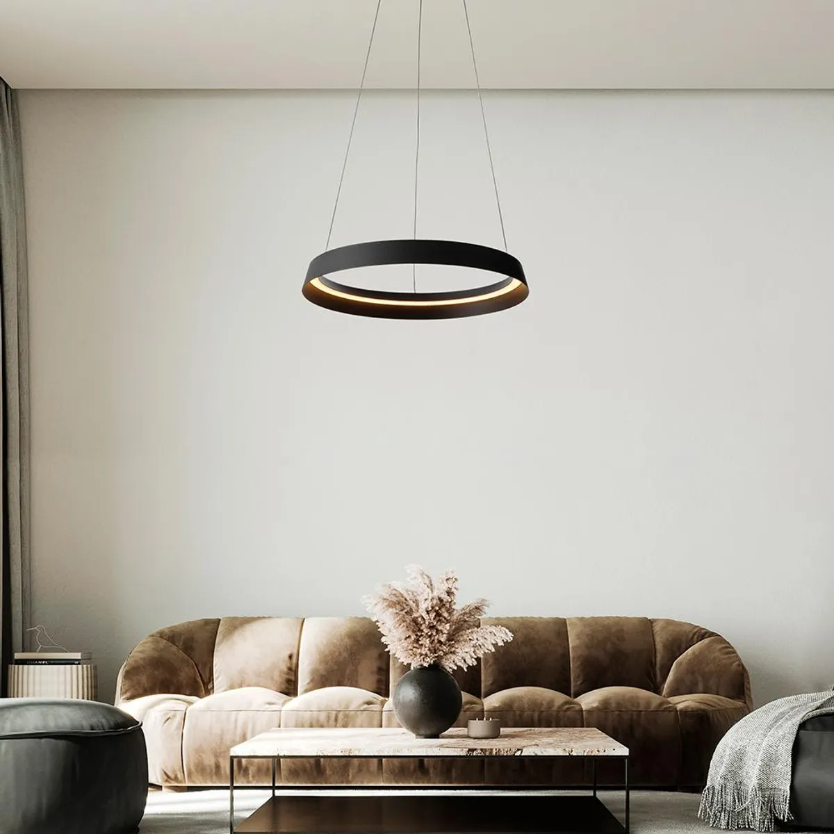 BOSCO - LAMPARA COLGANTE ORMI NEGRO ARO 45CM LED 38W 2700-3000K