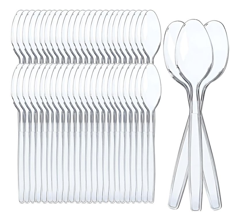 100 Cucharas Helado Cucharas Postres Cucharas Desechables Transparente Cuchara Desechable Cucharas