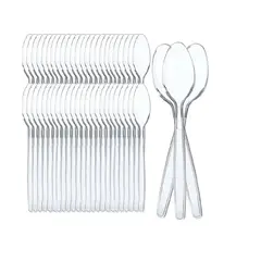 PASTELERIUSCL - 100 Cucharas Helado Cucharas Postres Cucharas Desechables Transparente Cuchara Desechable Cucharas