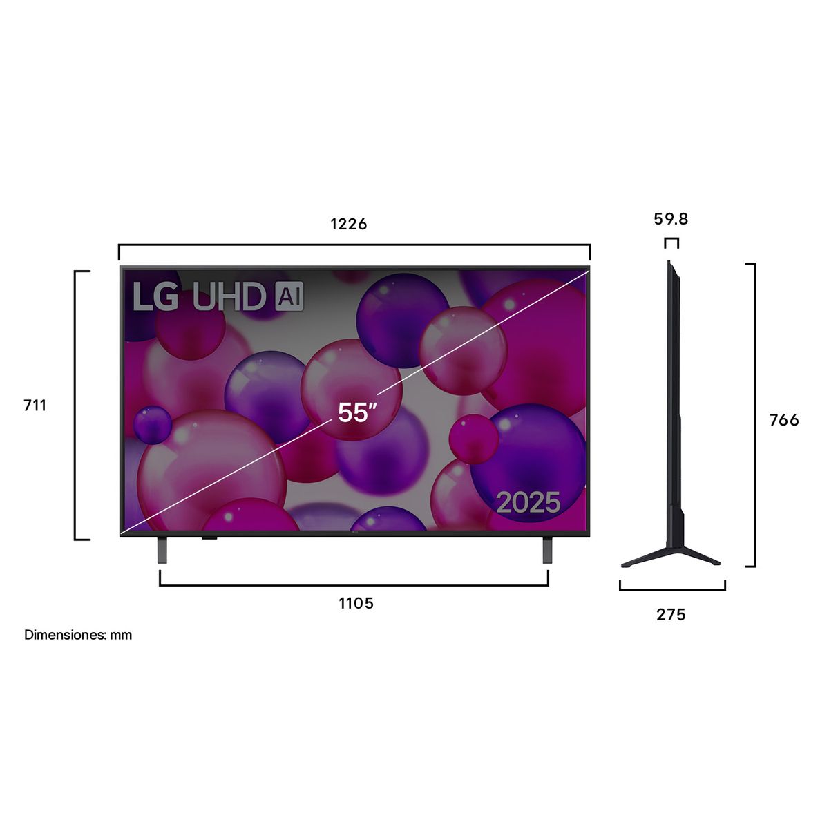 LG - Televisor LED Web OS 55 Smart TV 4K UHD 55UA8000PSB LG 2025
