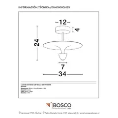 BOSCO - LAMPARA DE TECHO LUET Ø34cm LED 11W 3000K