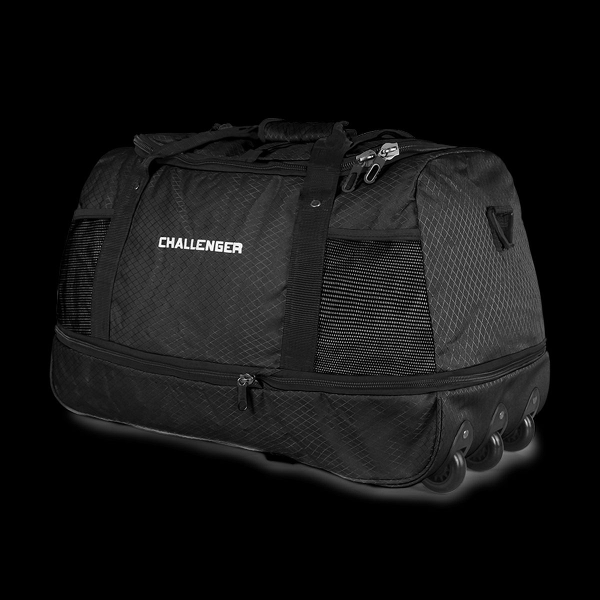 CHALLENGER - Bolso tipo Mochila con ruedas + Candado Challenger negro