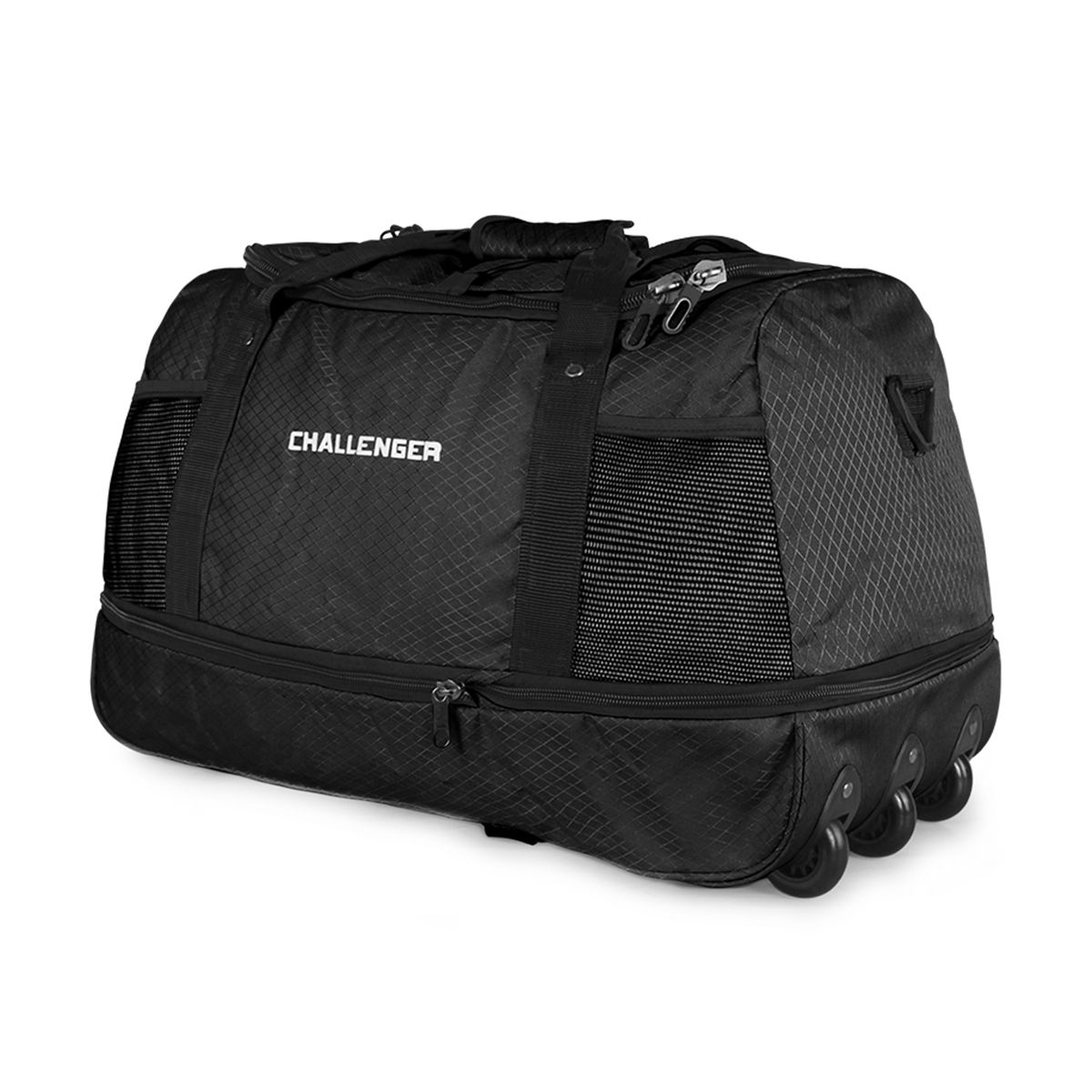 CHALLENGER - Bolso tipo Mochila con ruedas + Candado Challenger negro