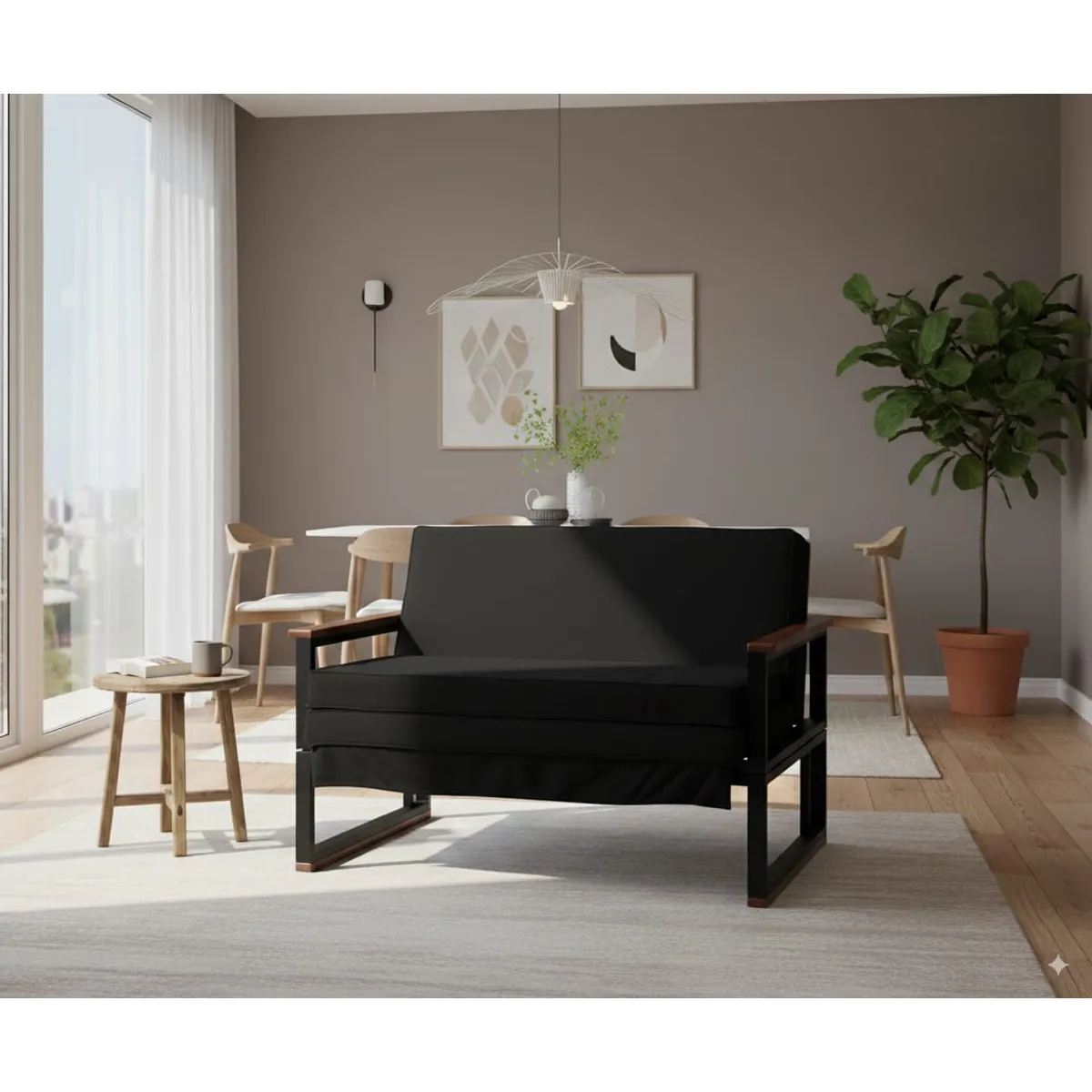 RECUTEX - SOFA FUTON FOLK 1PZA CHOCOLATE