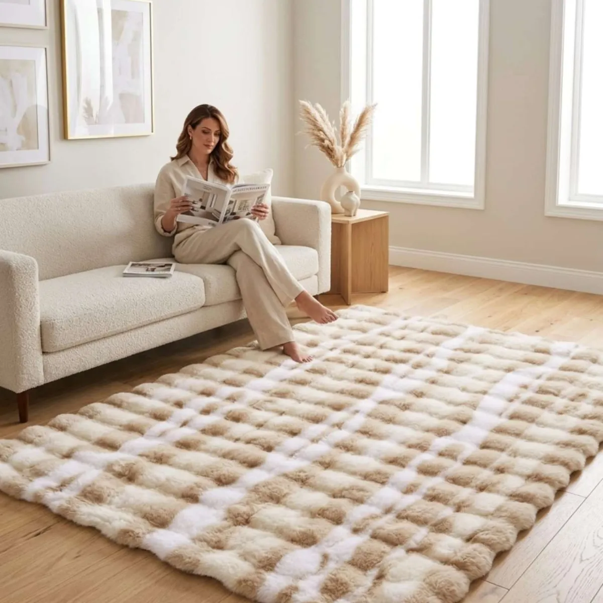 GENERICO - Alfombra Mullida De Peluche Sintético 120x180cm