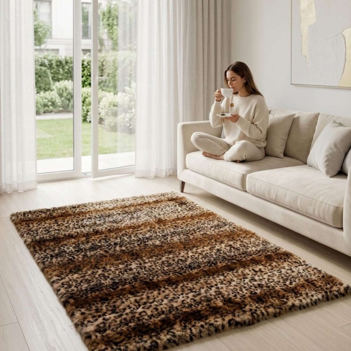 GENERICO - Alfombra Mullida De Peluche Sintético 120x180cm
