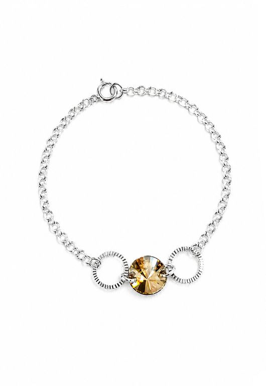 Pulsera Rafaela Plata 925 creado con cristales de Swarovski Golden Plateado TALLA UNICA
