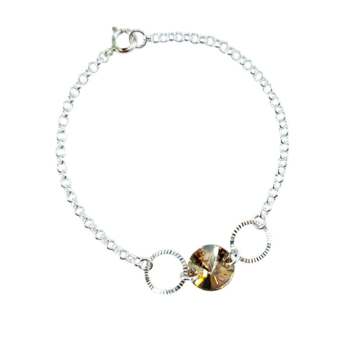 JOYAS MONTERO - Pulsera Rafaela Plata 925  creado con cristales de Swarovski® Golden