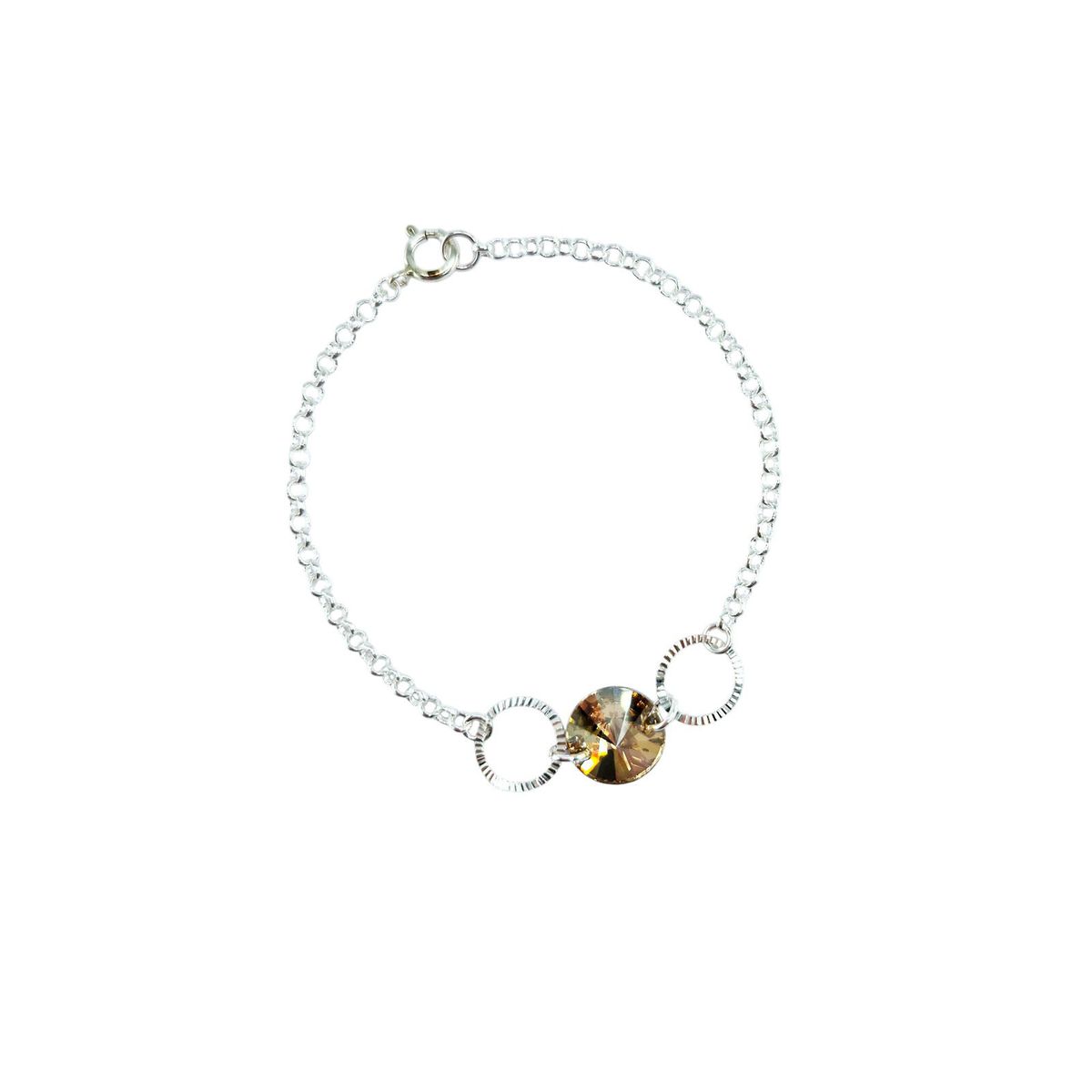 JOYAS MONTERO - Pulsera Rafaela Plata 925  creado con cristales de Swarovski® Golden