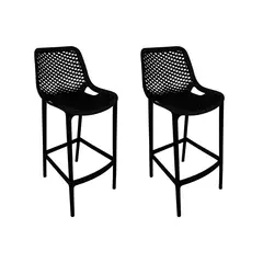 ALAIA HOME - Pack 2 Taburetes Bar Berlín Alta Air Negra
