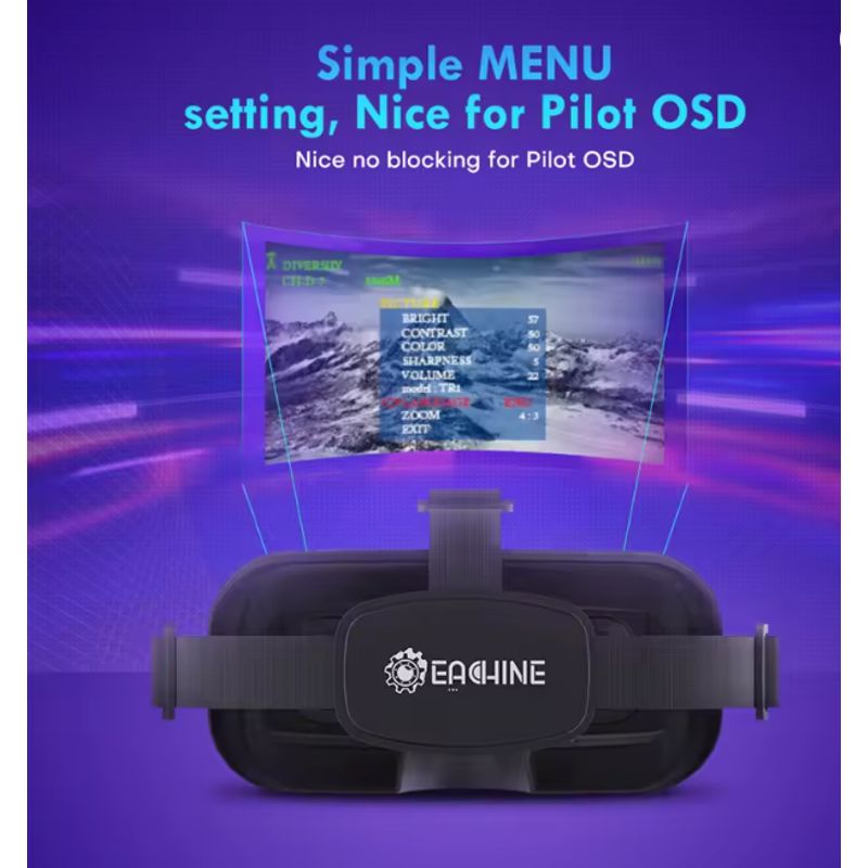 GENERICO - Eachine EV800DM Varifocal 58G 40CH Diversidad FPV Gafas con HD DVR MINI