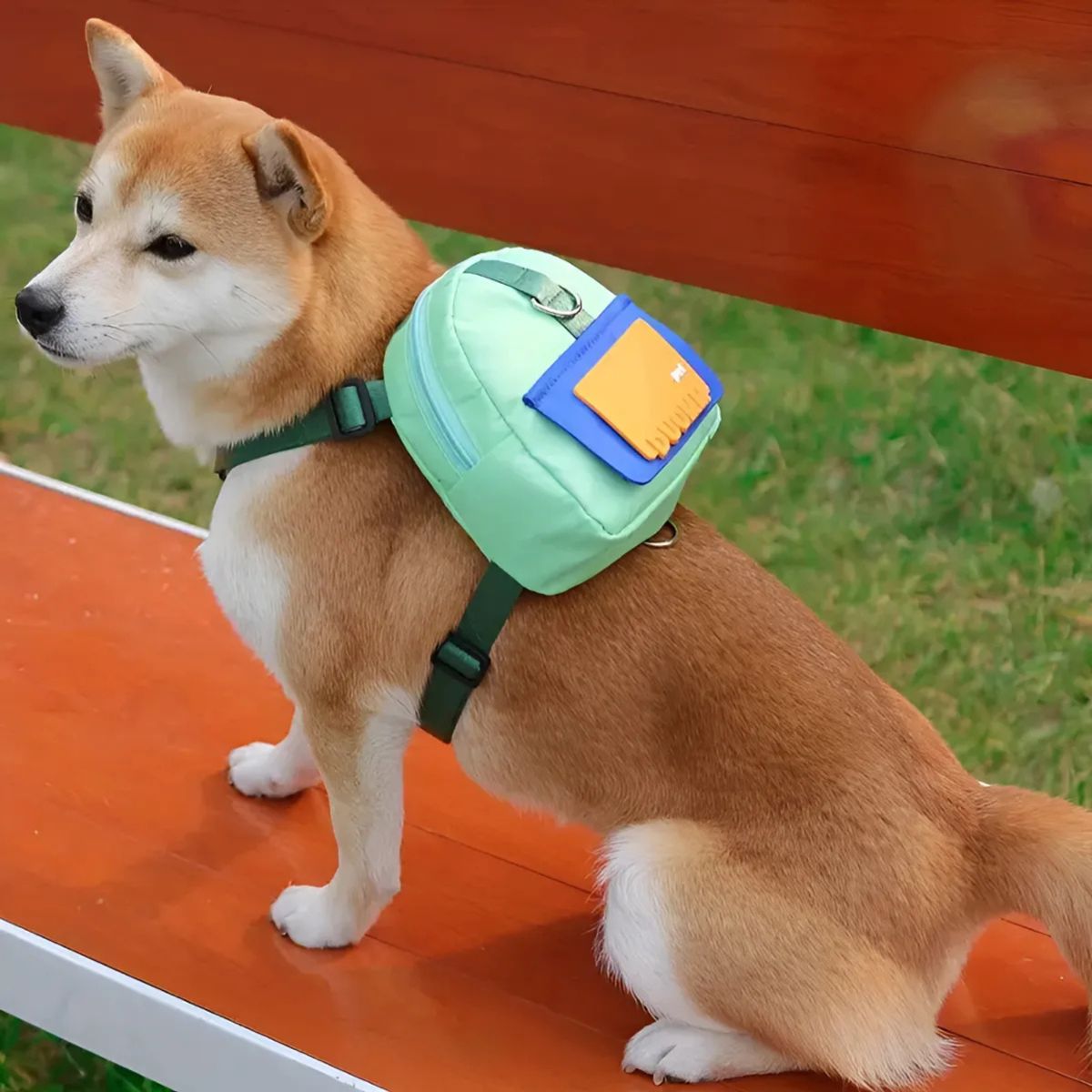 GENERICO - Set Arnés Ajustable Con Mochila Para Mascotas Verde S