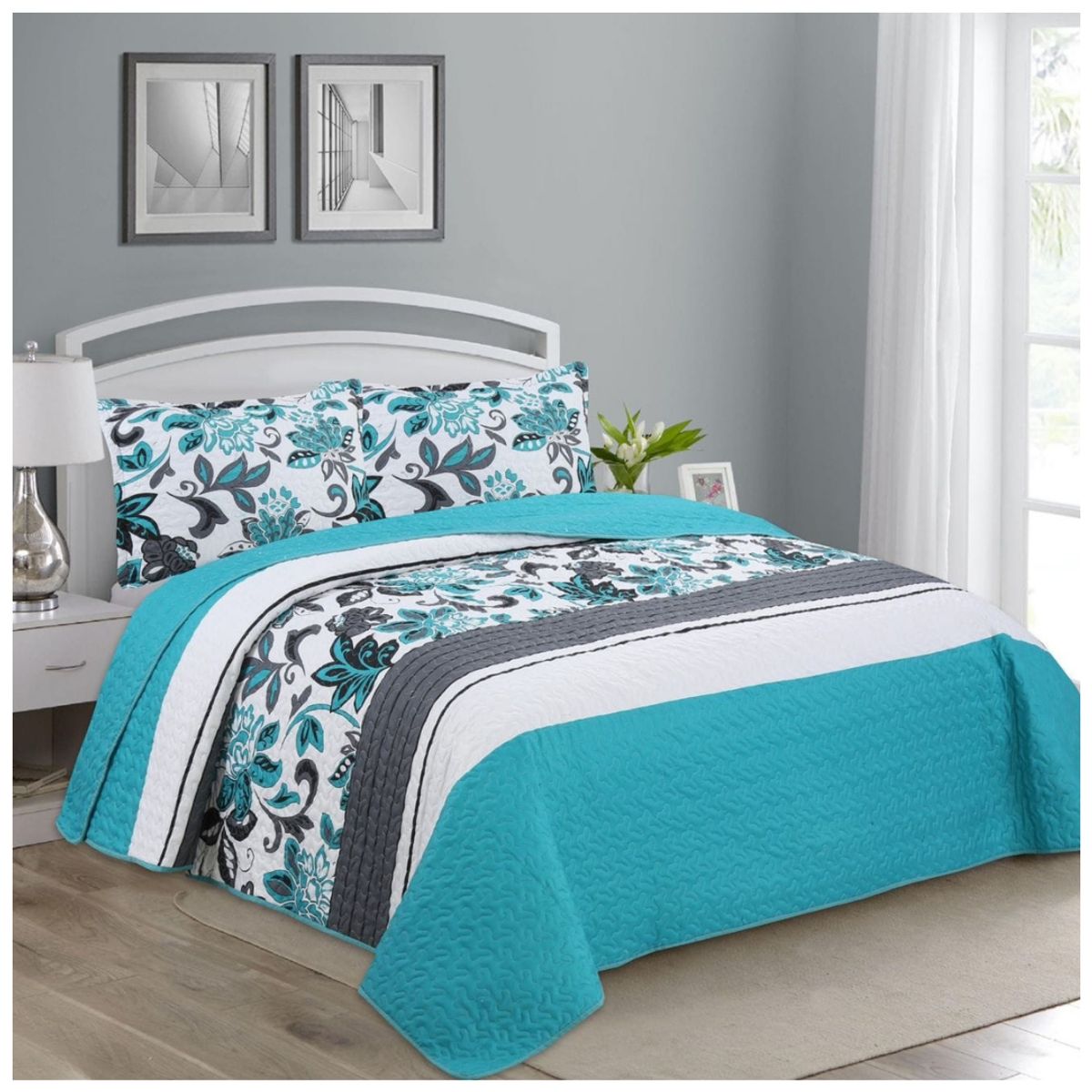 GENERICO - Cubrecama Verano 2 Plazas Quilt De Diseños Estampados