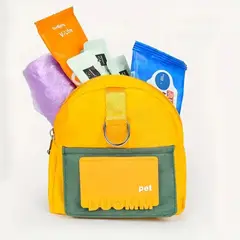 GENERICO - Set Arnés Ajustable Con Mochila Para Mascotas Amarillo S