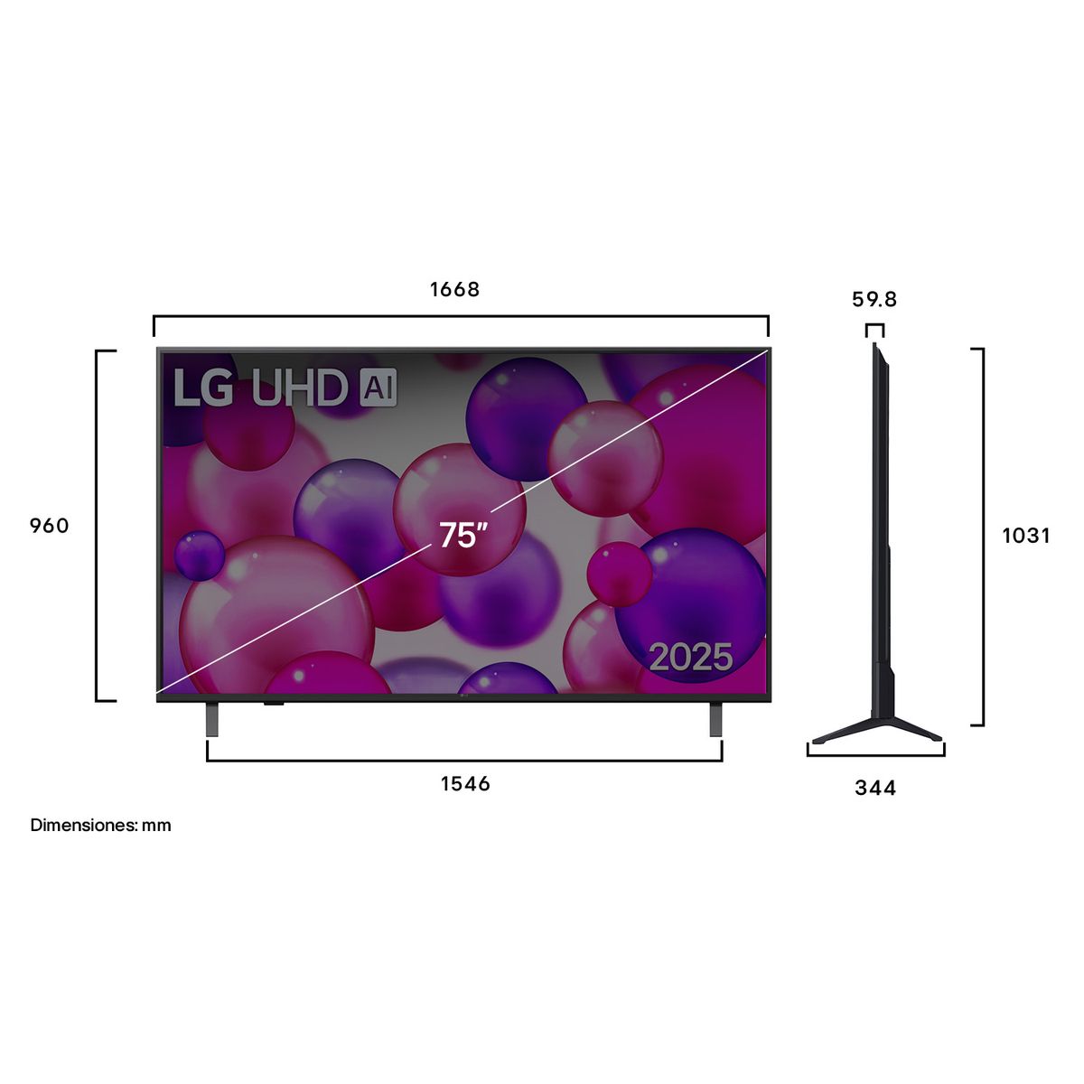 LG - Televisor LED Web OS 75 Smart TV 4K UHD 75UA8000PSB LG 2025