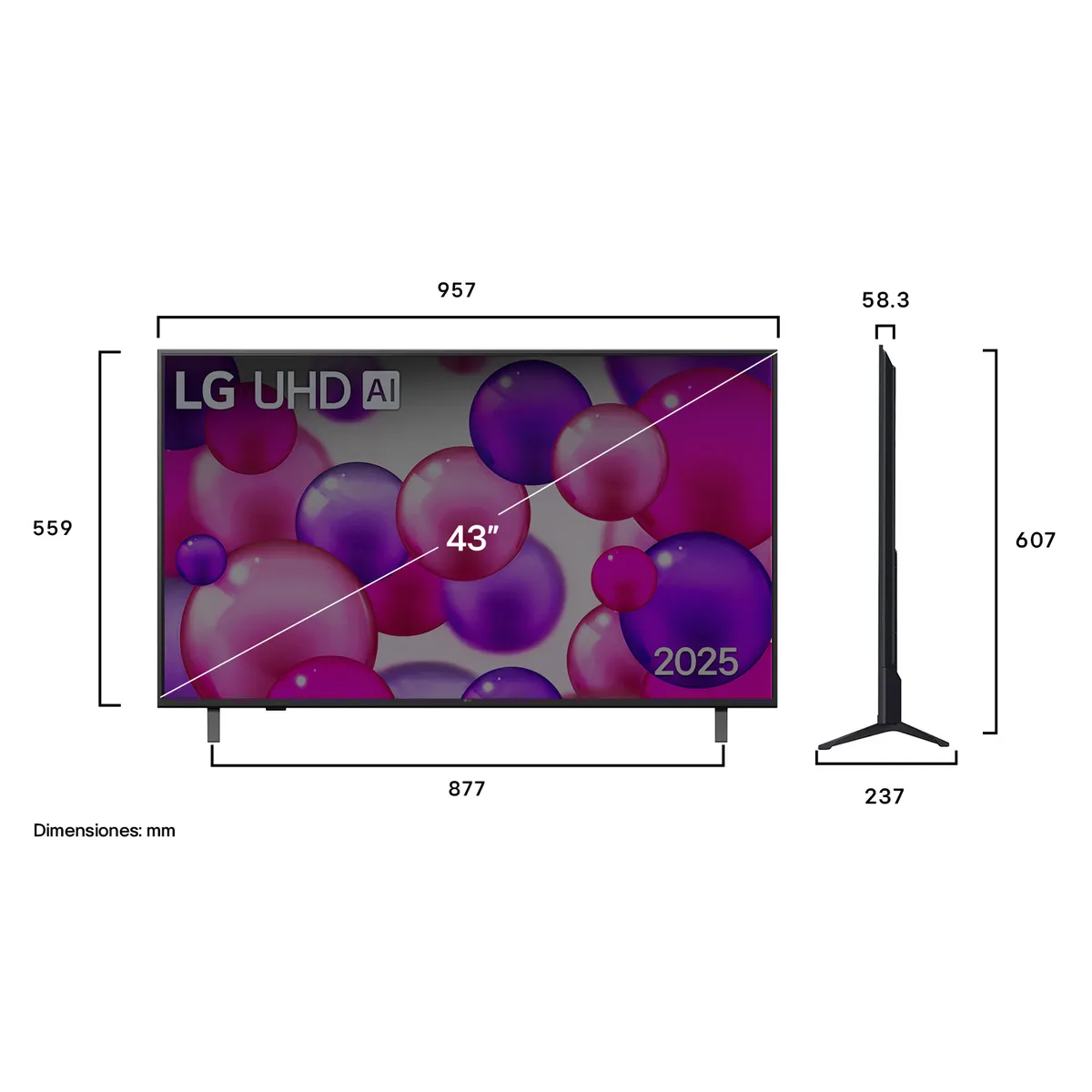 LG - Televisor LED Web OS 43 Smart TV 4K UHD 43UA8000PSB LG 2025